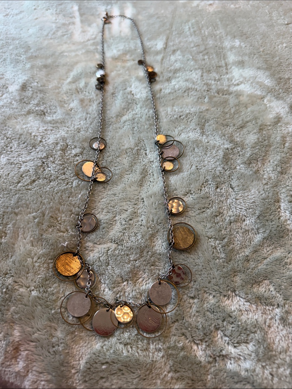 Vintage Y2K American Eagle Outfitters AEO Boho Metallic Disc Chain Necklace